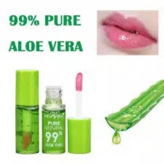 Medan Termurah/Natural 99% Aloevera Ready Green &amp; Red Lipgloss Liptint Aloevera Peiyen