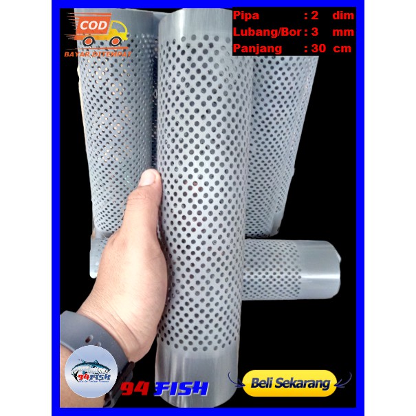 PIPA PEMBUANGAN KOLAM PARALON PEMBUANGAN PIPA FILTER KOLAM 2 INCH PANJANG 30CM LUBANG 3 MM
