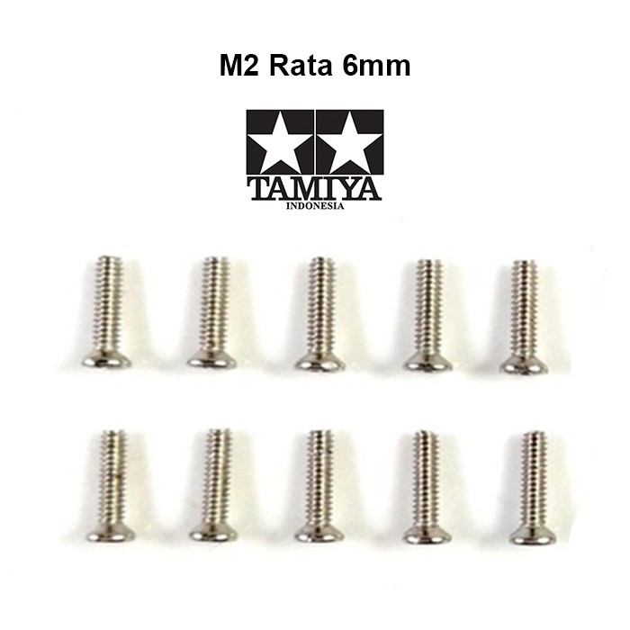 Baut Rata 6mm Screw M2 / Baut Gepeng - Baut Kepala Pipih