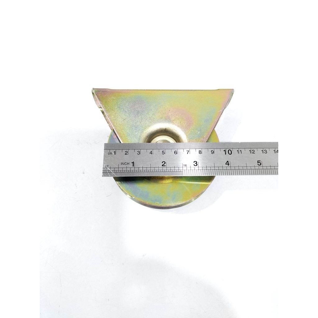 Roda Pintu Pagar 10cm/ Roda Pintu Besi As/Katrol 100mm Bulat (G7129)
