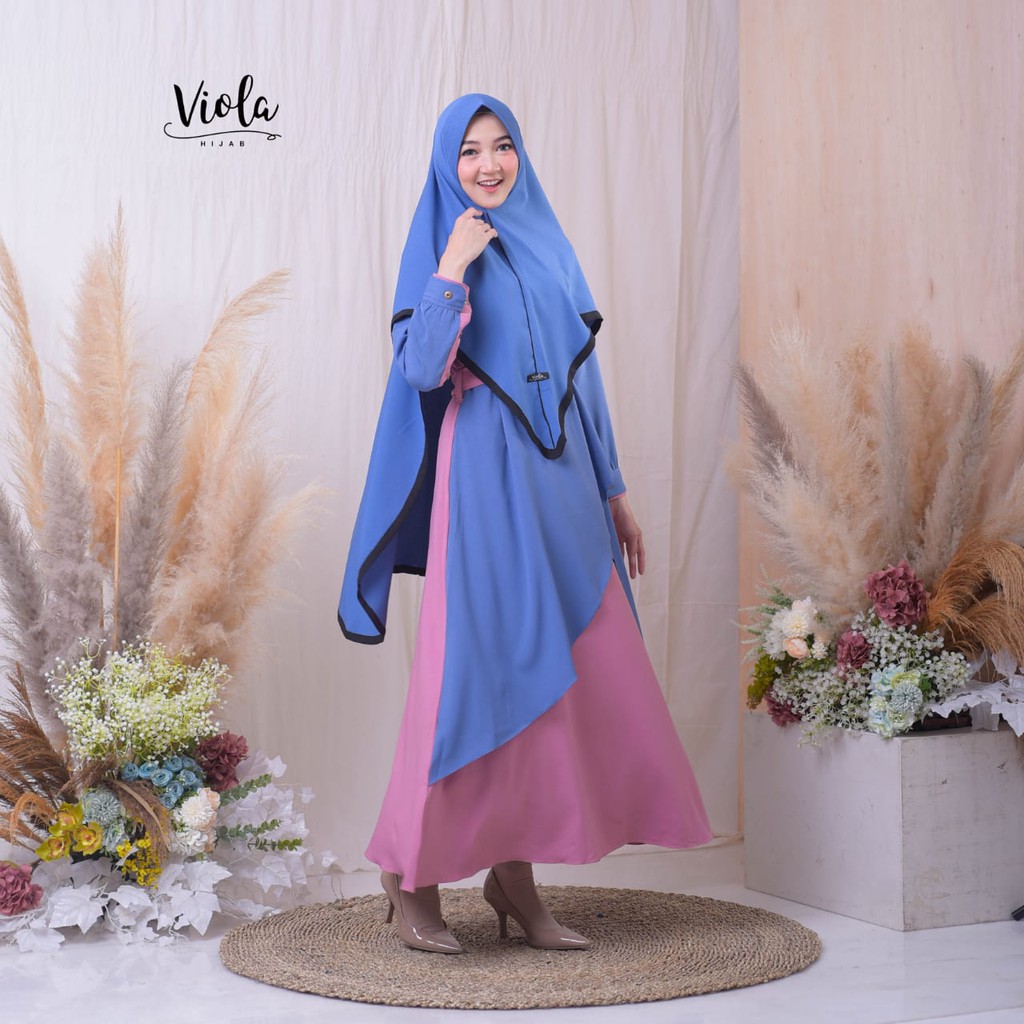 Gamis ameera ori viola amira layer itycrepe premium one set khimar