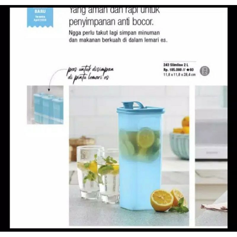 2Liter slime line tupperware / tempat minum/ botol minum