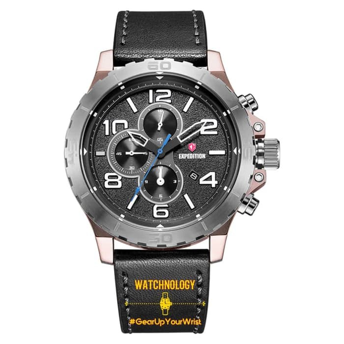 Jam Tangan Pria Expedition Original E 6778 MC Grey Rosegold