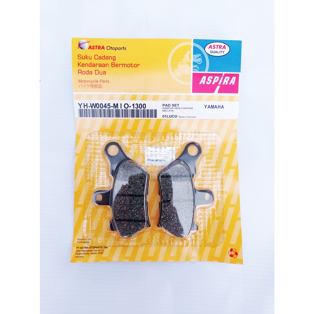 Kampas Rem YH-W0045-MIO-1300 Aspira Original Dispad DIskpad DIscpad  MIO(FR) Murah