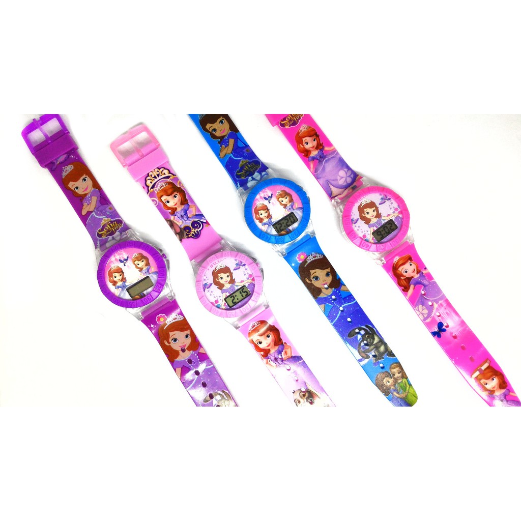 New Trend! JAM TANGAN ANAK PEREMPUAN SOFIA THE FIRST LAMPU MUSIK DIGITAL