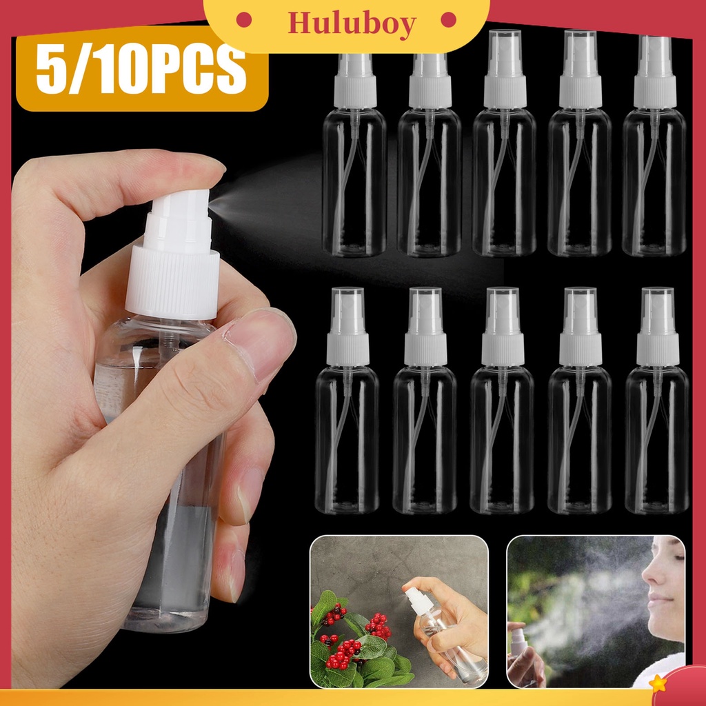 Huluboy Huluboy♡ 10pcs / 5Pcs Botol Semprot Isi Ulang Ukuran 60ml Anti Bocor Untuk Makeup