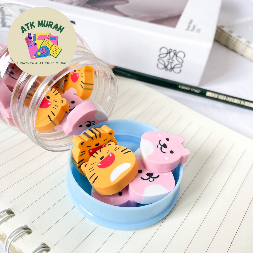 

(1 pcs) penghapus DELI Macan Beruang Marmut Harimau eraser hapusan pensil alat tulis kantor fancy statinonery