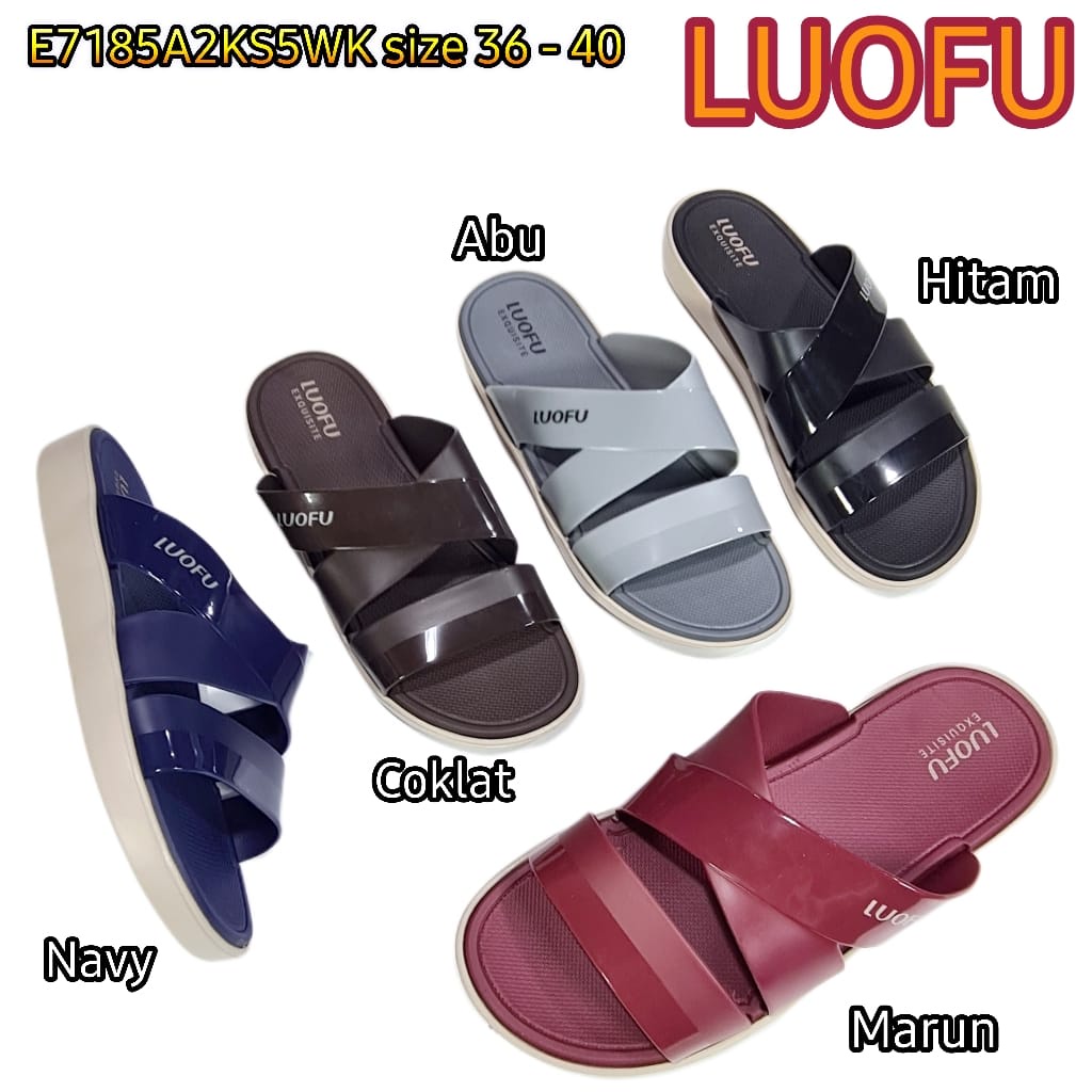 jelly sandal wanita luofu karet import sendal cewek selop E7185A2KS5WK