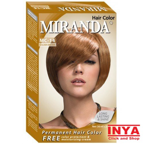 MIRANDA MC-14 GOLDEN BROWN LIQUID - Semir Rambut (30mlx2)+10ml - Pewarna Rambut