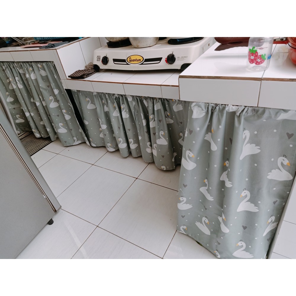 custom Gorden Gordeng Tirai Hordeng kecil/gorden kolong dapur