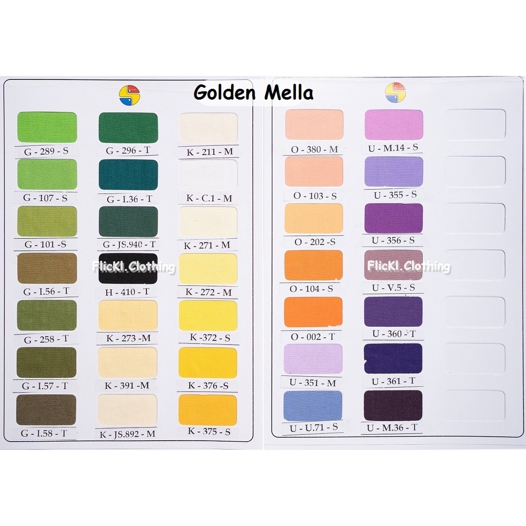 Bahan Kain Golden Mella Erro Hero Erow Puring Furing Polos Eceran