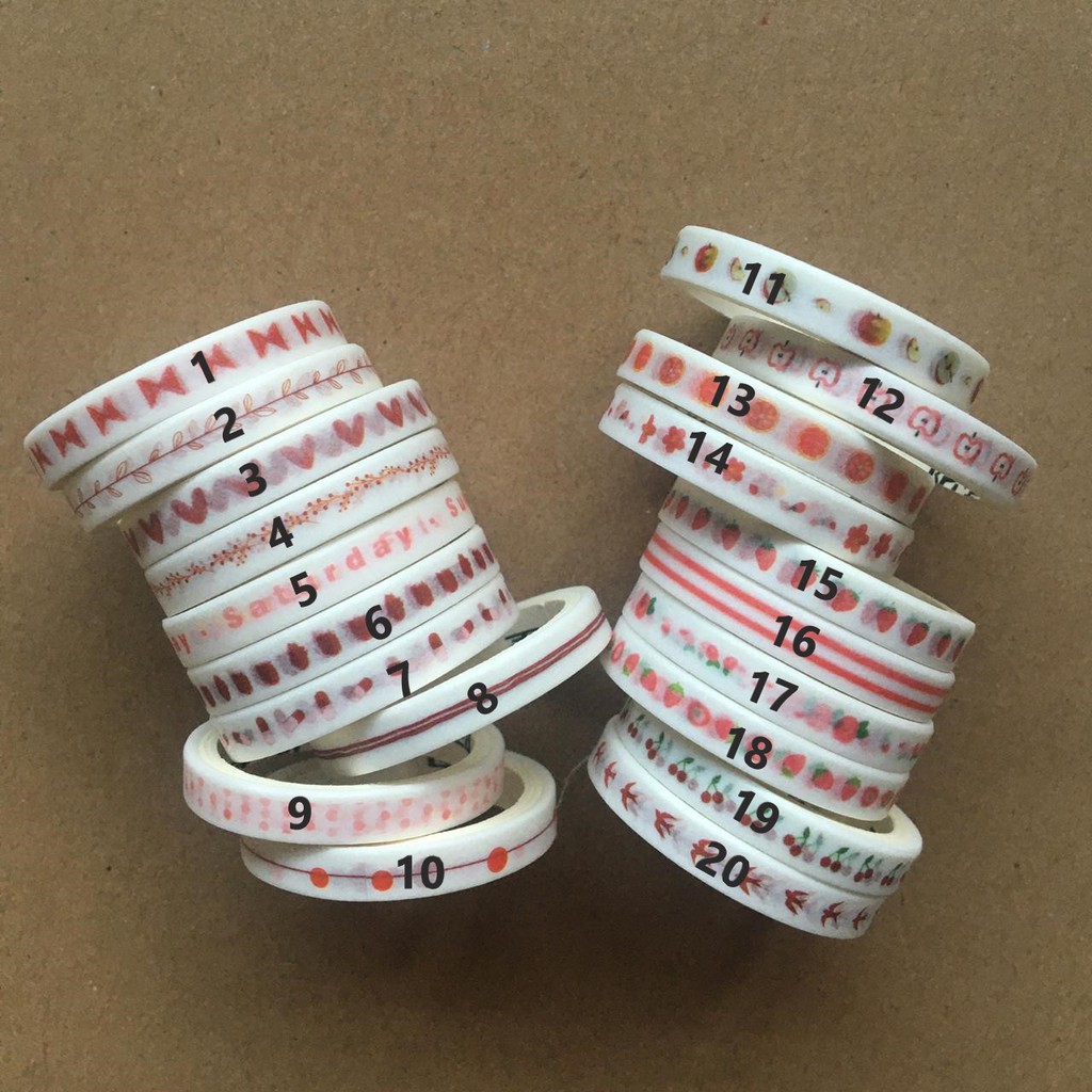 

RED NUANCE MINI WASHI TAPE - PAPER TAPE