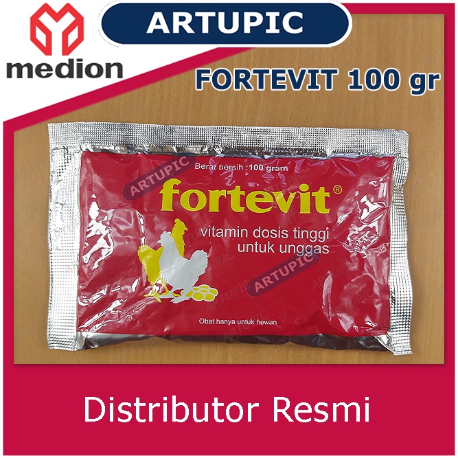 FORTEVIT 100 gram Vitamin Dosis Tinggi Unggas Ayam Anti Stress Menaikkan Produksi