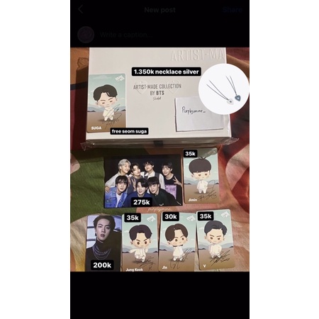 [READY STOCK] Kalung suga guitar silver,PC bluray Jimin