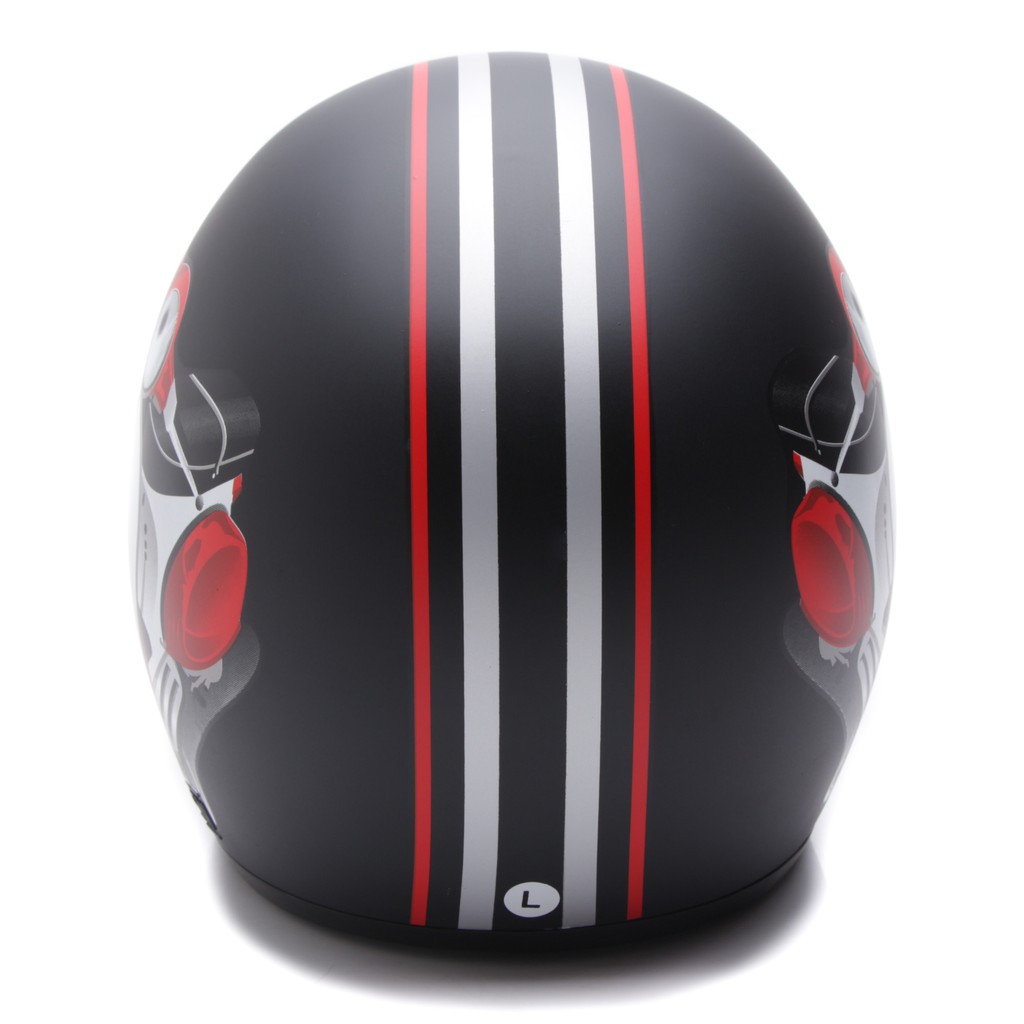 [COUPLE HELM DEWASA] WTO Helm Retro - Vespa - Krem + Hitam Doff