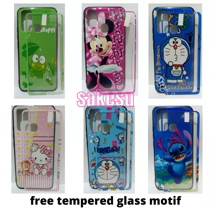Case Vivo Y20S Y12S Y1S Softcase Gratis Anti Gores Cantik Karakter Doraemon Hello Kitty Stitch Micke
