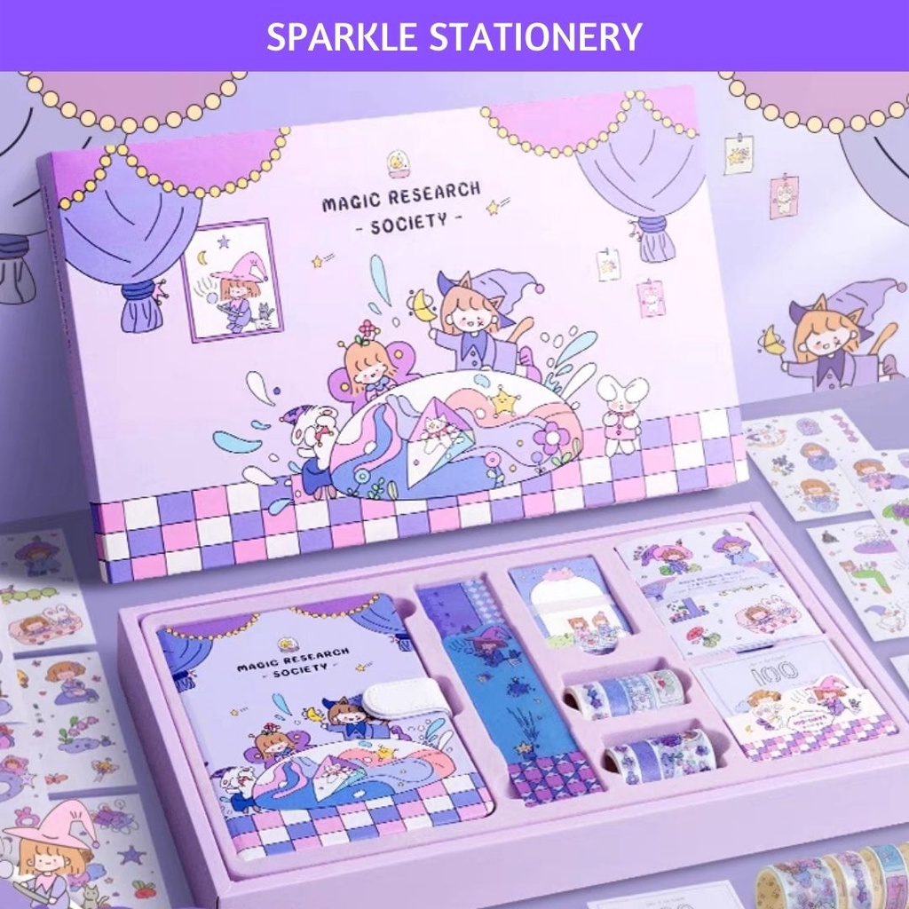 

Magic Society Diary Set 187 Item Notebook Washi Tape Sticker Gift Box Agenda Diary