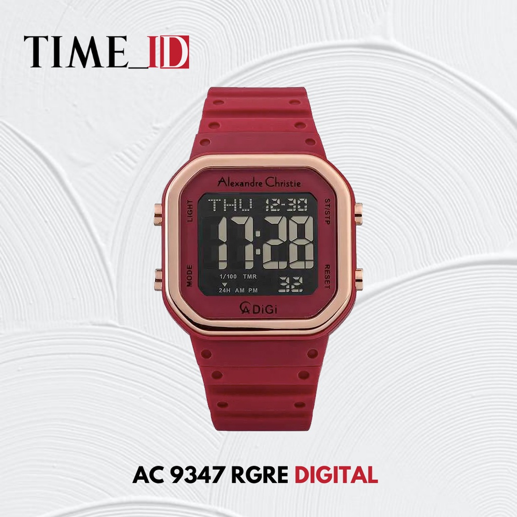 Jam Tangan Alexandre Christie AC 9347 Rosegold Red DIGITAL UNISEX