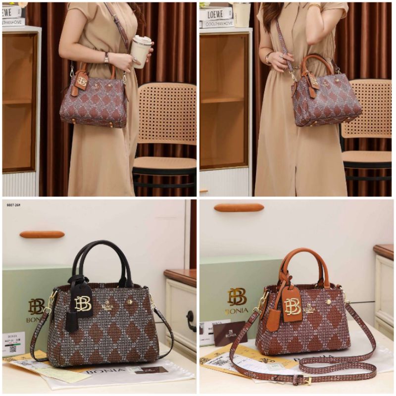 NEW MONTEG BN 8807 MINI /BIG FREE BOX TAS WANITA JINJING SLINGBAG IMPORT