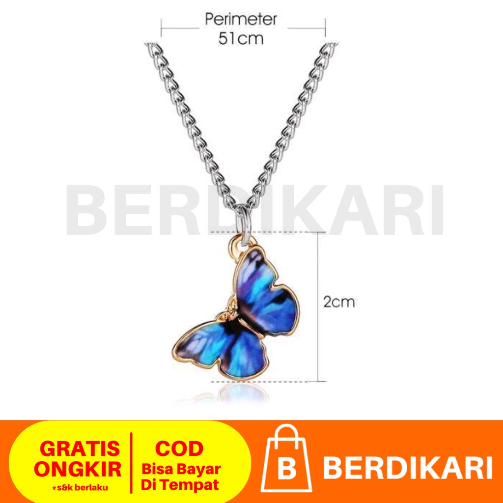 Kalung Kupu-Kupu Warna Biru