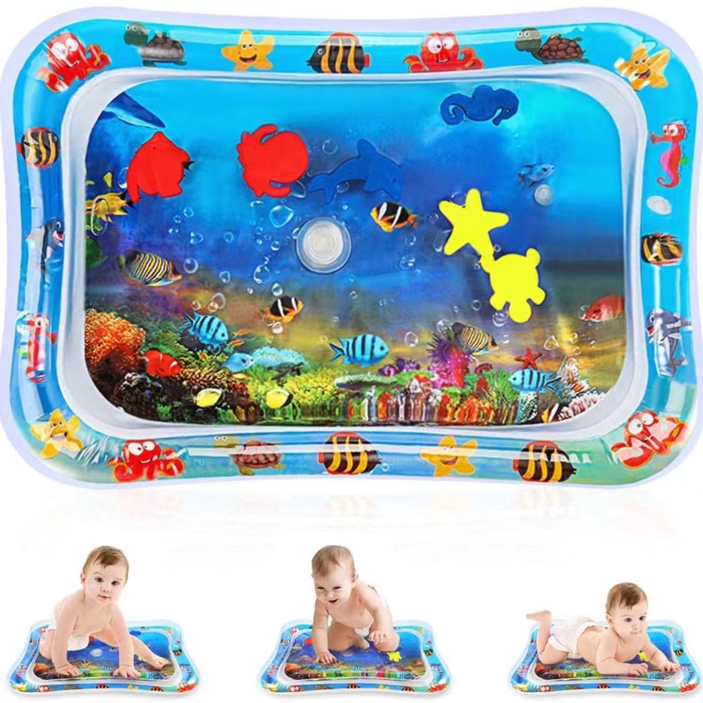 baby water play mat 68*50cm Infants Inflatable  Play Mat alas teman bermain yang tebal sensorik motorik mainan anak edukasi baby Tummy Time Playmat YC2022