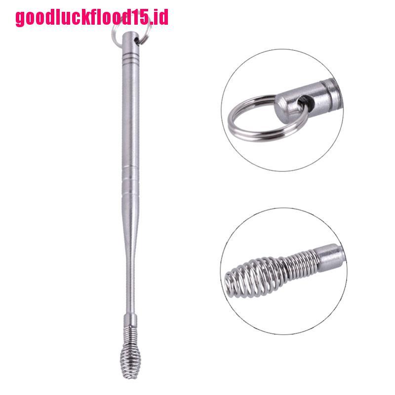 (LUCKID) Korek Kuping Spiral Bahan Stainless Steel