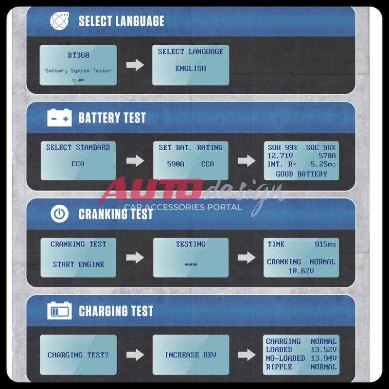 AUTOOL BT360 Alat Uji Aki Accu Kendaraan 12Volt