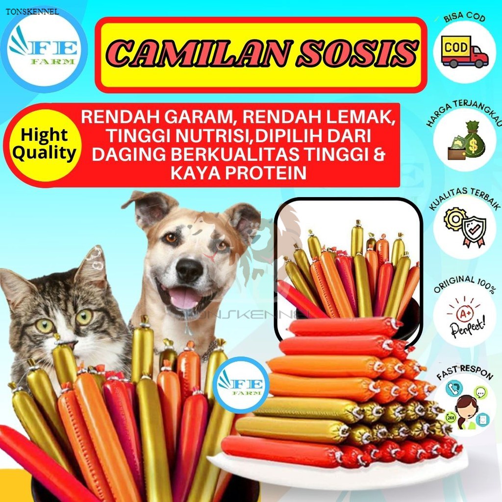 Makanan Kucing Snack Kucing Camilan Sosis Kucing Anjing Murah HALAL TONSKENNEL