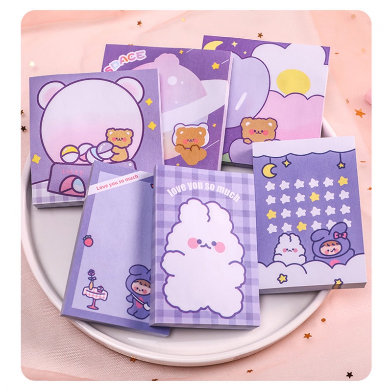50 Lembar Sticky Notes Motif Kartun Kelinci Untuk Pelajar