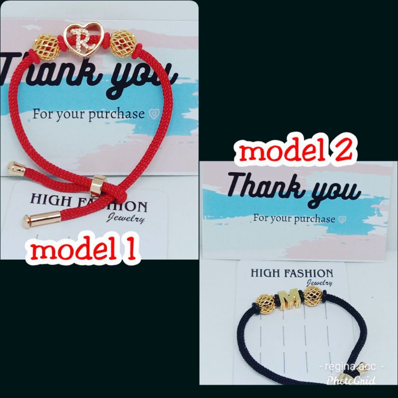 pesan huruf , gelang Pandora inisial nama