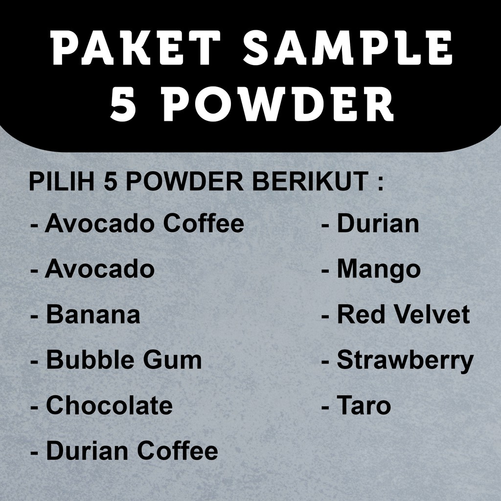 Paket Sample 5 Powder (with Sugar)- JnC Silver Powder I Bubuk minuman