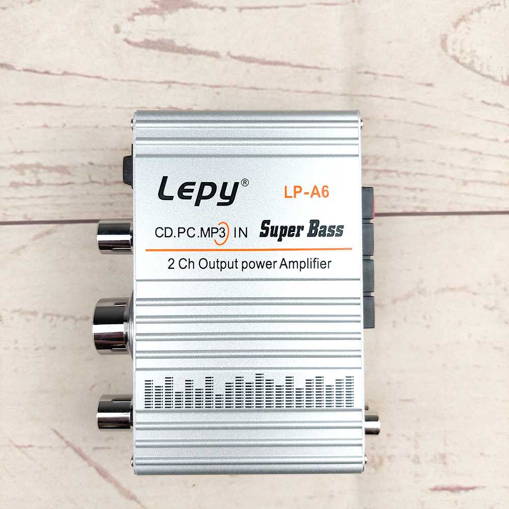 (100% BARANG ORI) Lepy HiFi Mini Stereo Amplifier Treble Bass Booster 2A 12V - LP-A6