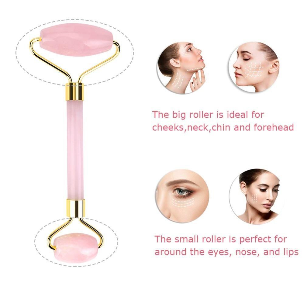 Facial Massage Jade Rose Quartz Skincare Face Roller Natural