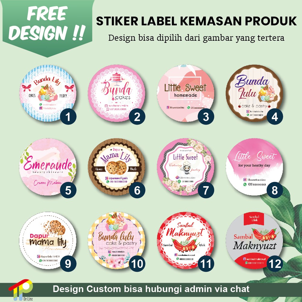 

[FREE DESIGN] CETAK STIKER LABEL KEMASAN MAKANAN DAN MINUMAN A3 + CUTTING