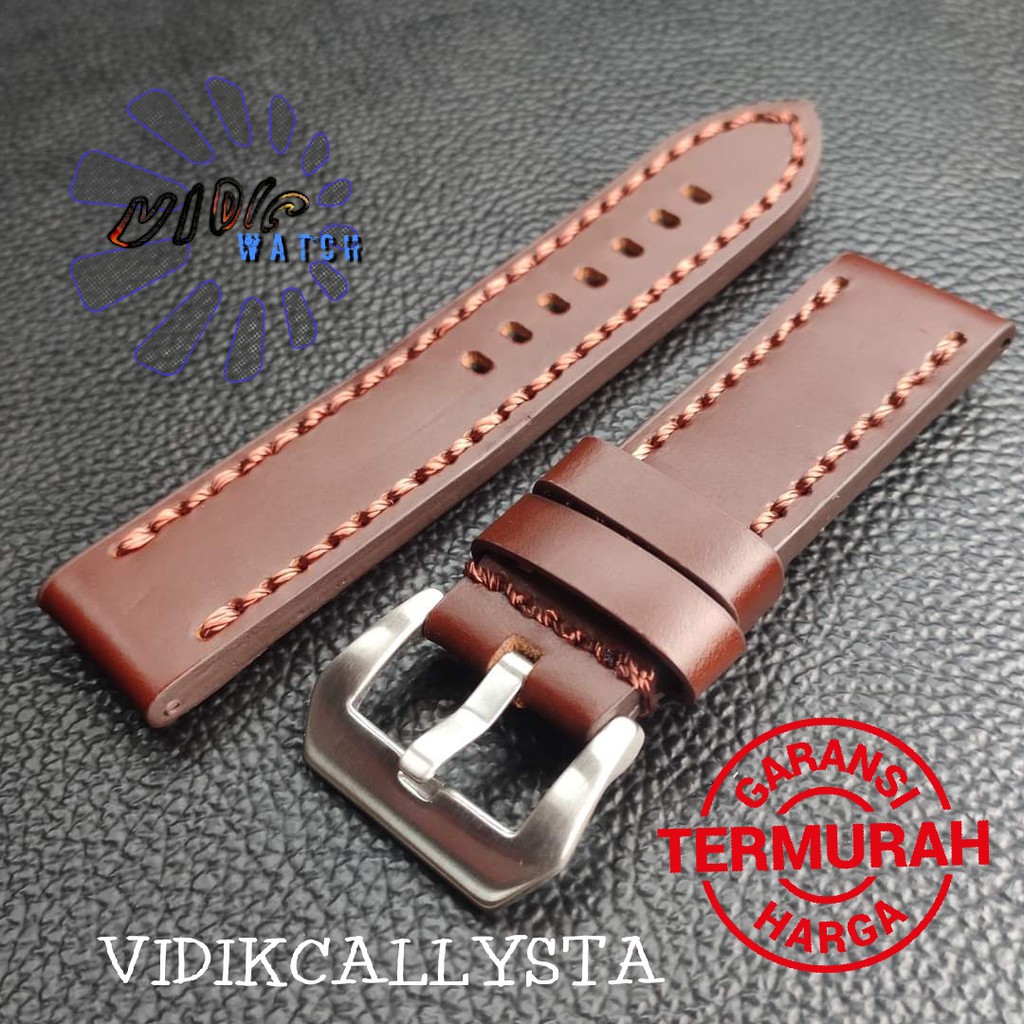 Strap Tali jam tangan kulit asli 22mm 24mm tebal Italy genuine Leather Original 22 24