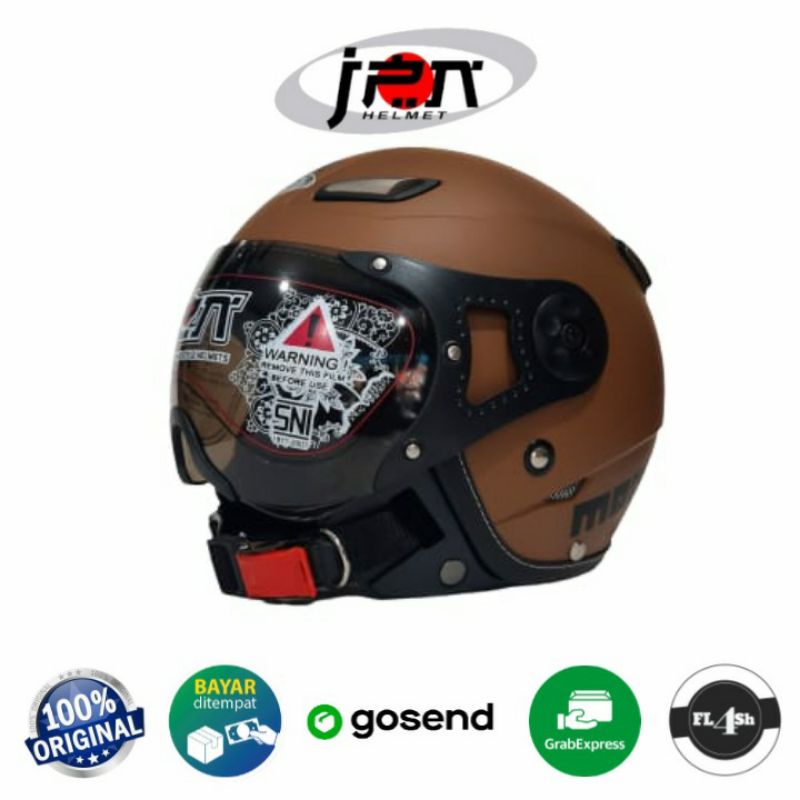 Helm JPN Momo Pilot Original Coklat Doff