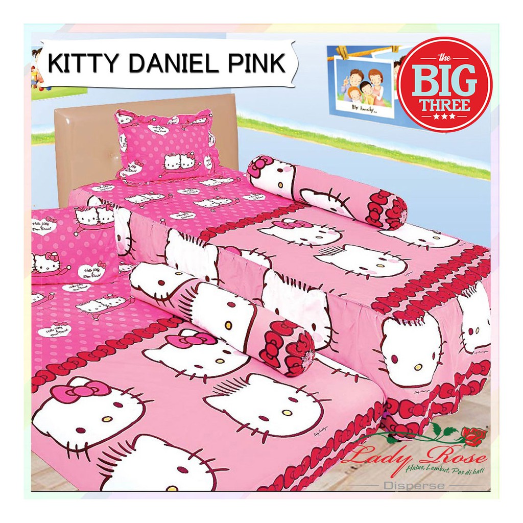 Sprei LADY ROSE SORONG DUO 2in1 120x200 motif HELLO KITTY DANIEL PINK D*raemon L*L Royal Princes  - Single 120 LADYROSE SP