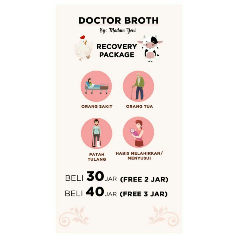 

RECOVERY PACKAGE 30 FREE 2 JAR CHICKEN BONE BROTH BY DOCTOR BROTH