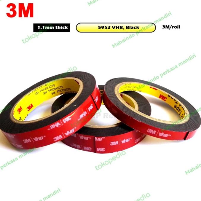 

(BISA COD) 3M Double Tape Black 5952 Perekat Heavy Duty - Dobel Tip Hitam Kuat GRATIS ONGKIR Kode 1094