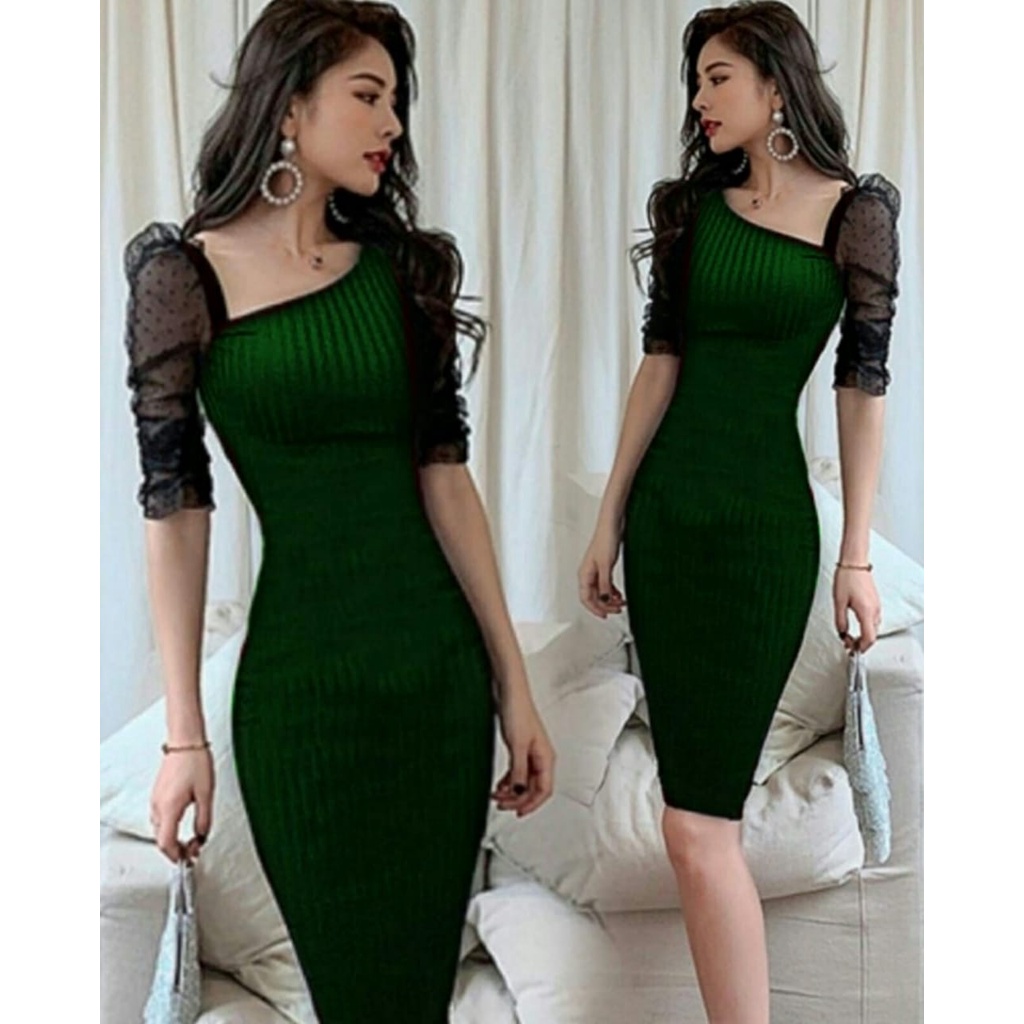 Dress Sivoya - Dress Casual Perempuan Terbaru - Midi Dress Wanita - Dress Rajut Wanita