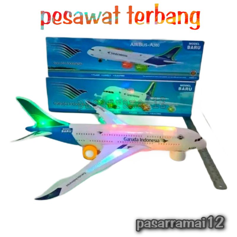mainan pesawat terbang baterai