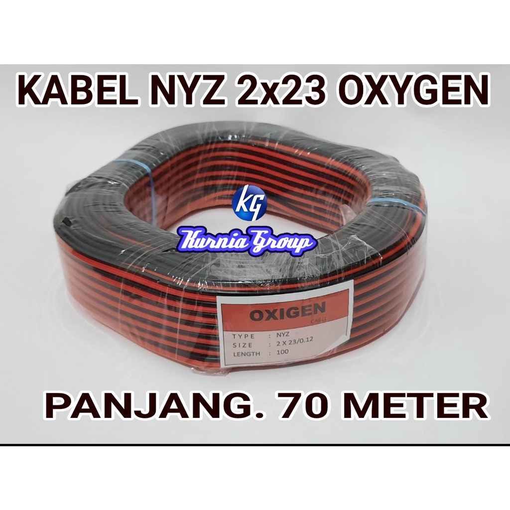KABEL NYZ SERABUT 2x23 MERAH HITAM 70 METER 1ROLL BODY TEBAL CABLE 2 JALUR NYZ 2X23mm 1ROLL ISI 70 M