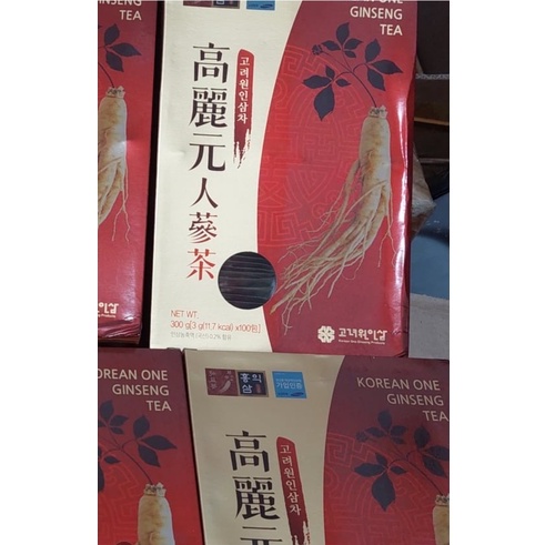 [Ready stock] 1 Box = 100 pcs Korean One Red Ginseng Tea Korea 3 gr