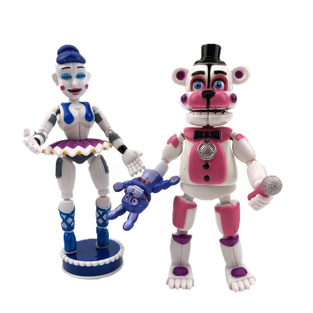 Lanfy Lima Malam Di Hadiah Mainan Freddy FNAF Nightmare 5pcs/set Dekorasi Mobil Chica Bonnie Anime Peripheral Rabbit Model Koleksi