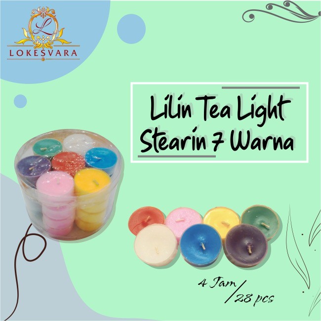 Lilin Tealight Tea Light Stearin 4 Jam 28pcs/set