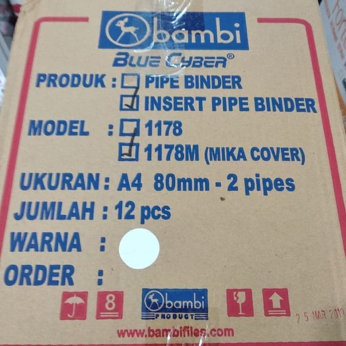 

Promo Bulan Ini Odner 80Mm Pipe Binder Bambi 1178 Limited