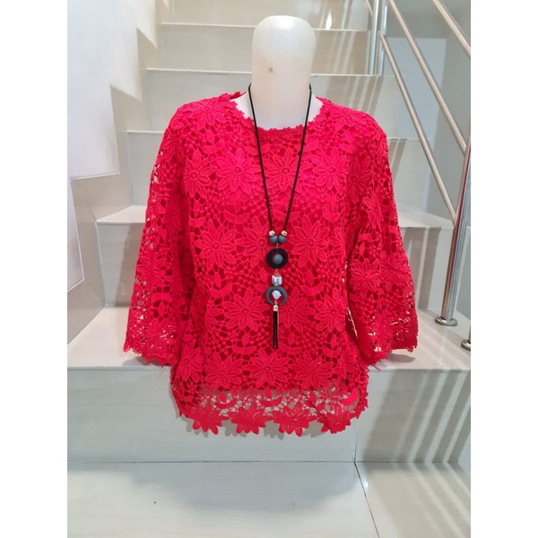 Blouse Brukat Warna Jumbo XL, 2XL, 3XL-5