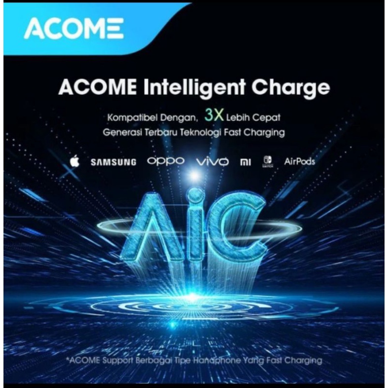 ACOME AC20 Charger Original 4 Port Quick Charger 3A QC 3.0/PD/VOOC