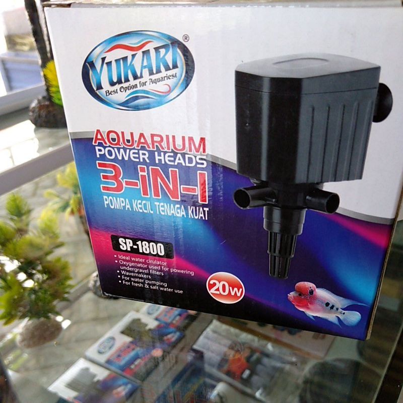 pompa Aquarium Aerator celup Yukari SP-1800  20 Watt 3-in-I Pompa kecil Tenaga Kuat