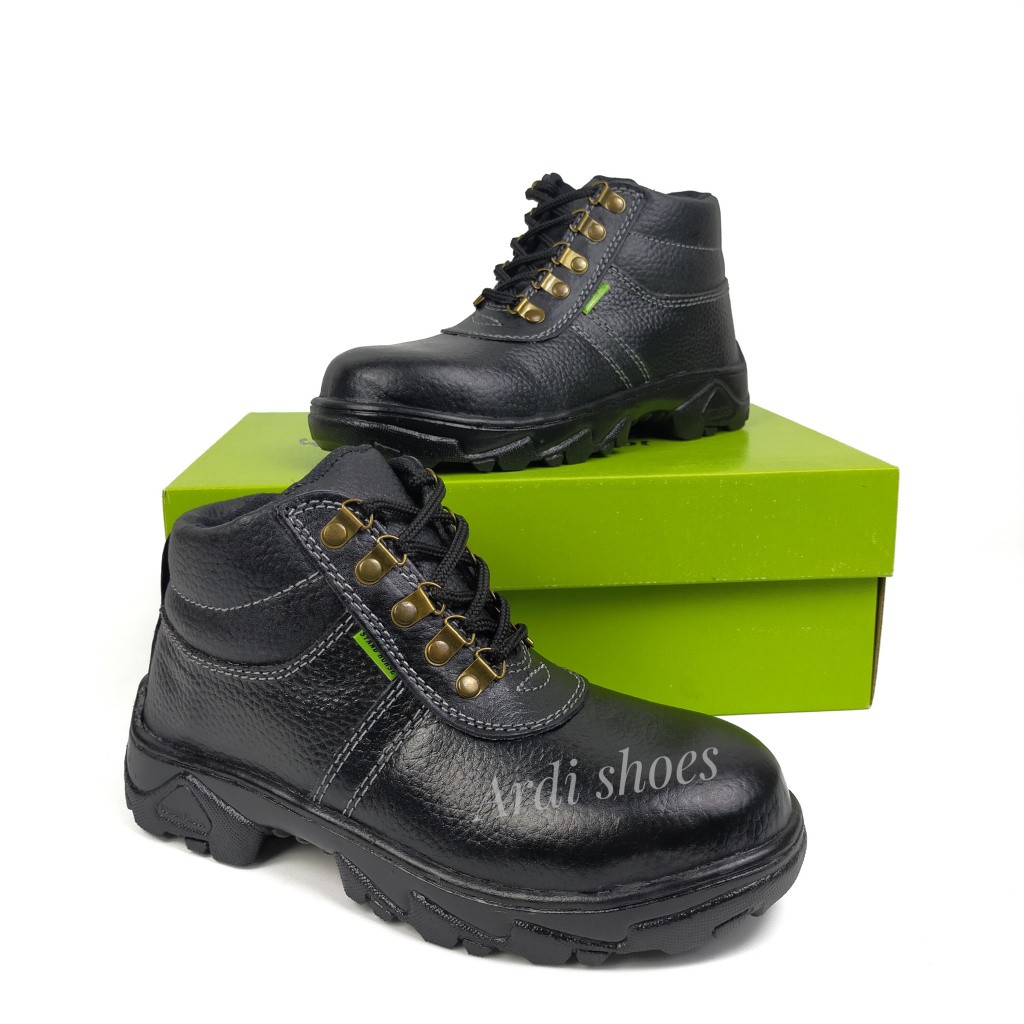 Sepatu Safety Pria Tali Boots Sepatu Sefty Kulit Asli Ujung Besi Sepatu Septi Cowok Stand Horse 804